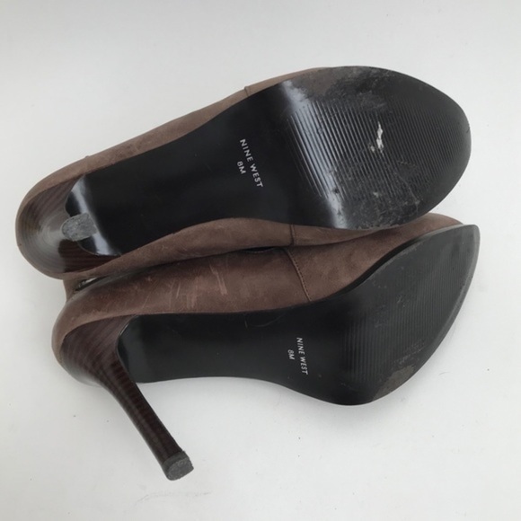 Nine West Tan Leather Idyll Stiletto Ankle Boots 8 - Picture 7 of 9